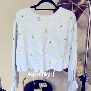 Avocado & Banana cross backless top